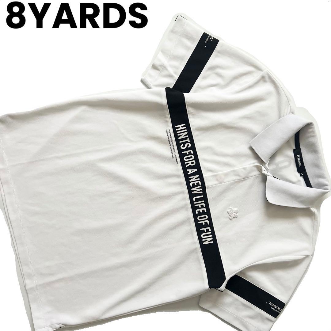8YARDS ハチヤーズ　ポロシャツ　メンズ　L ロゴ　ゴルフ　半袖