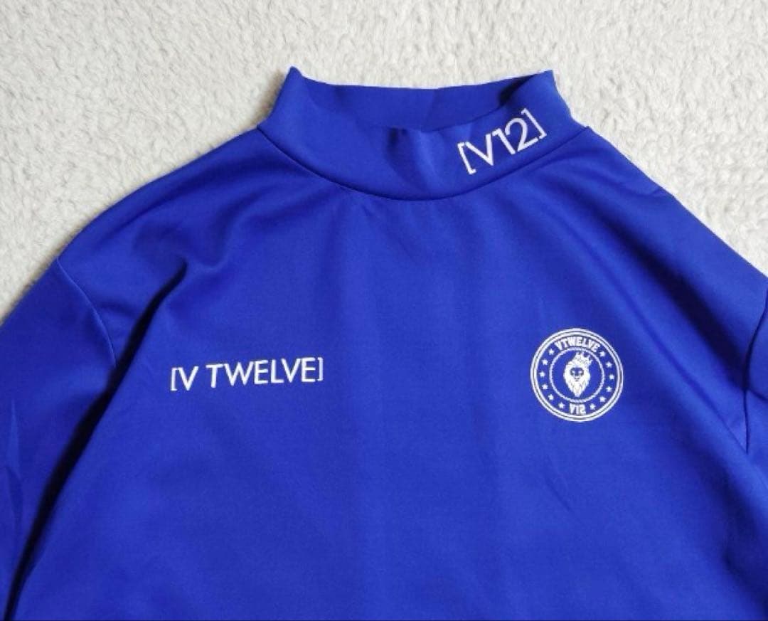 T*E様 【美品】V12 V TWELVE　青　モックネックシャツ 長袖　XLサ