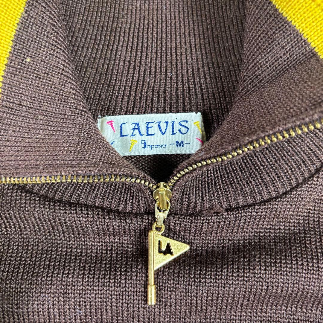 LAEVIS ニット ゴルフ ビンテージ感 ゴルフウェア フラッグ金具