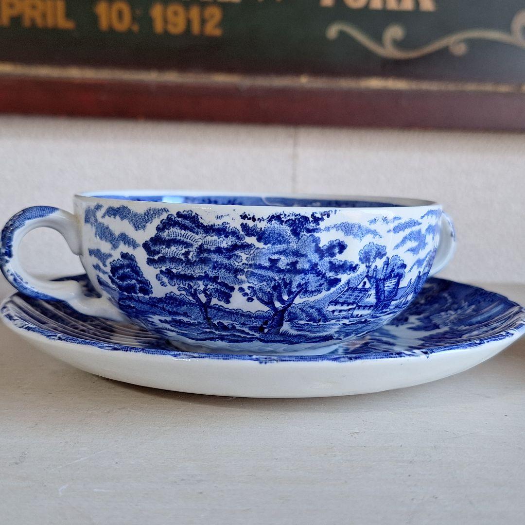 Woods Ware Soup Bowl & Plate　イギリス製　2客　ペア