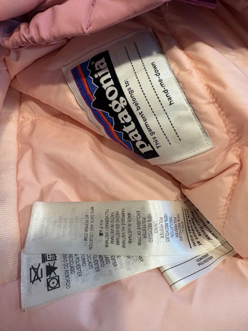 美品　Patagonia スノーウエア　セットアップ　４Ｔ　パープル