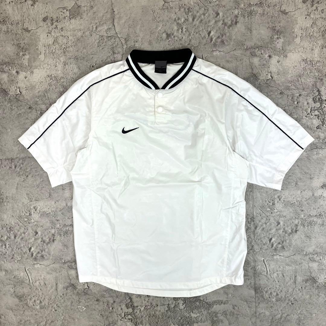 00s NIKE ナイキ ベースボール ピステ 古着 ビッグスウッシュ 刺繍ロゴ