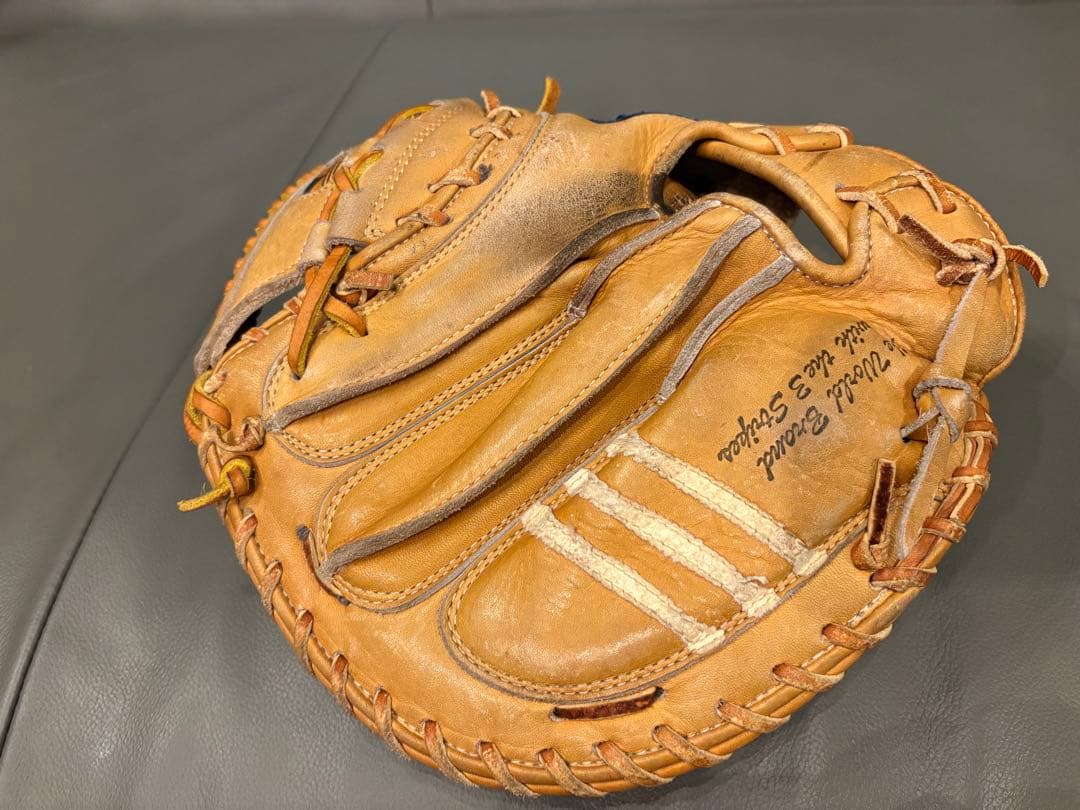 adidas 野球グローブ 兼松江商　ビンテージ　キャッチャーミット　江川卓
