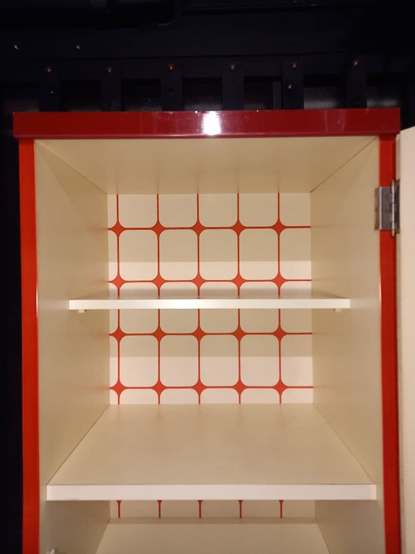 希少　1970's　ポストモダン　フレンチポップ　アーチ　ルーバー　キャビネット