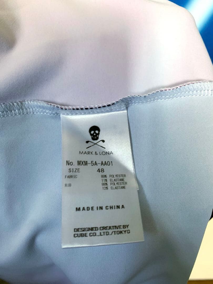 美品　2025 マークアンドロナ　MARK＆LONA 半袖モックネック　ネオン