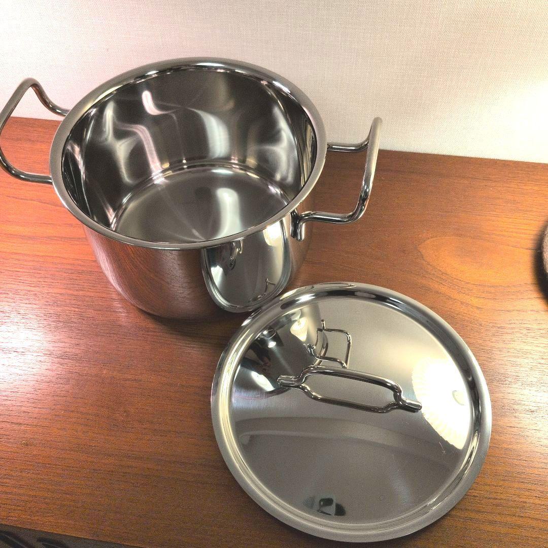 美品　新潟県燕市老舗　宮﨑製作所 ジオプロダクト 高品質両手鍋 20cm 4L