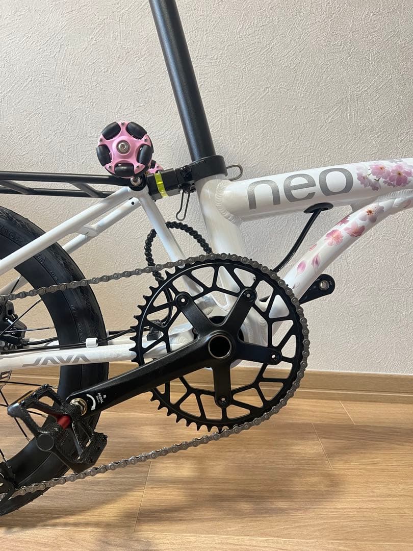 アルミ合金車　桜Brompton同類 9速変速　16インチ折りたたみ自転車
