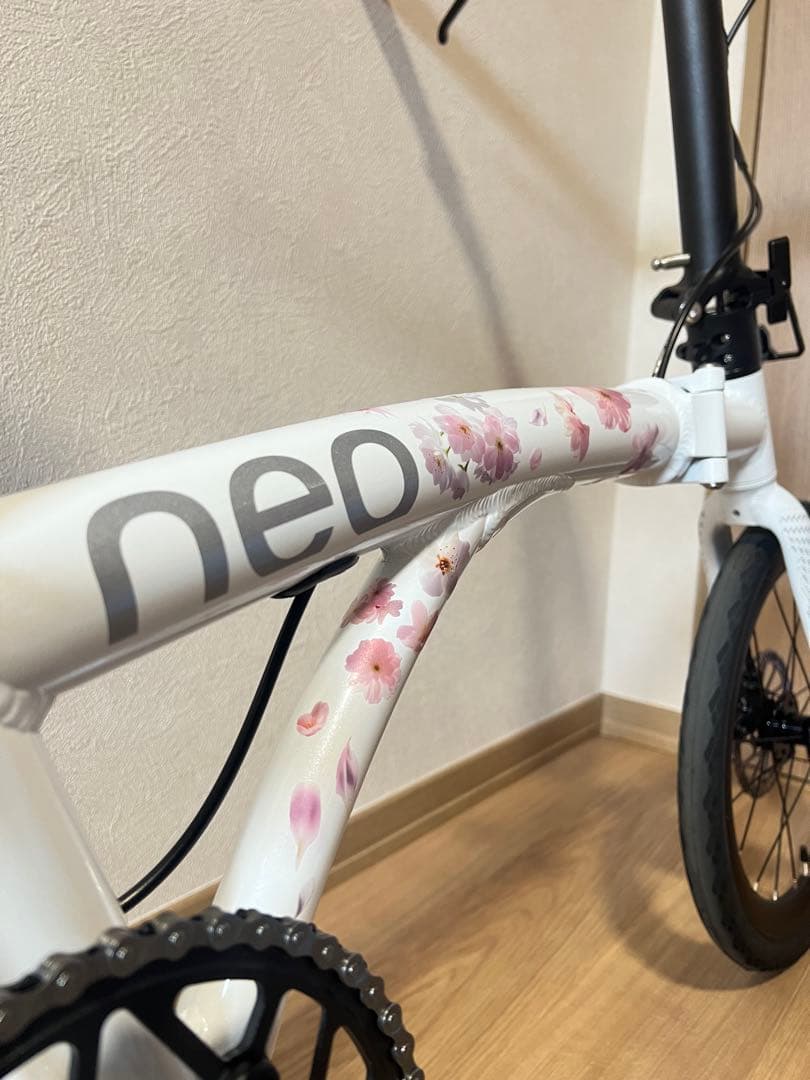 アルミ合金車　桜Brompton同類 9速変速　16インチ折りたたみ自転車
