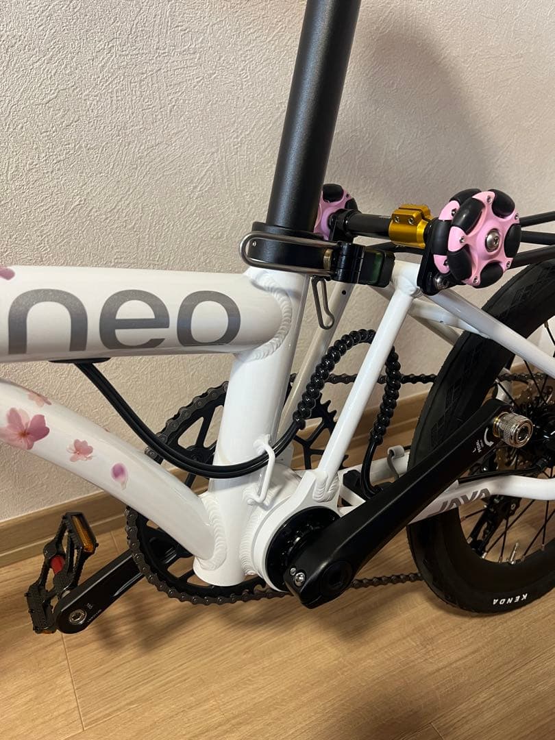 アルミ合金車　桜Brompton同類 9速変速　16インチ折りたたみ自転車