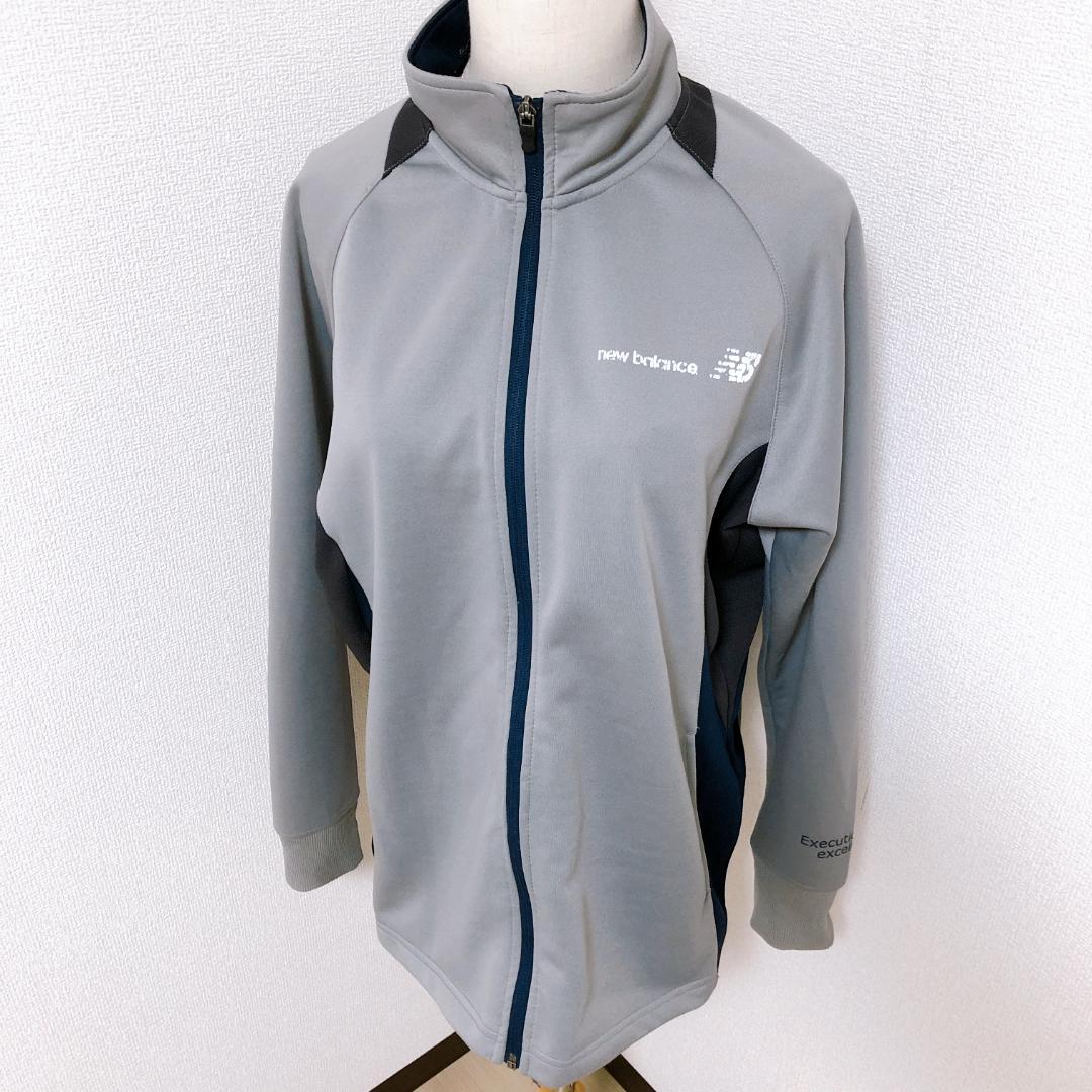 【美品】ニューバランス　シンプル万能トレーニング長袖フルジップスポーツウェア―