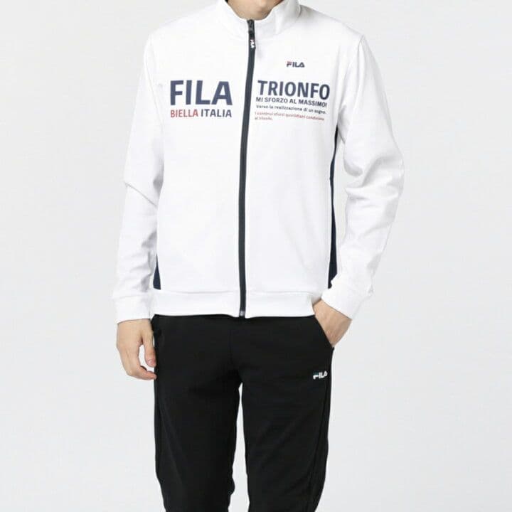 FILAトレーニングウェア上下セット ホワイト×ブラック サイズ ＸＬ