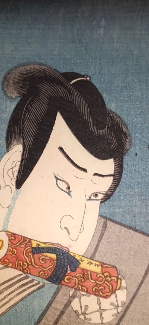 浮世絵版画、東海道五十三次江尻男之助、府中仁木弾正、三代歌川豊国画 安政4年出版