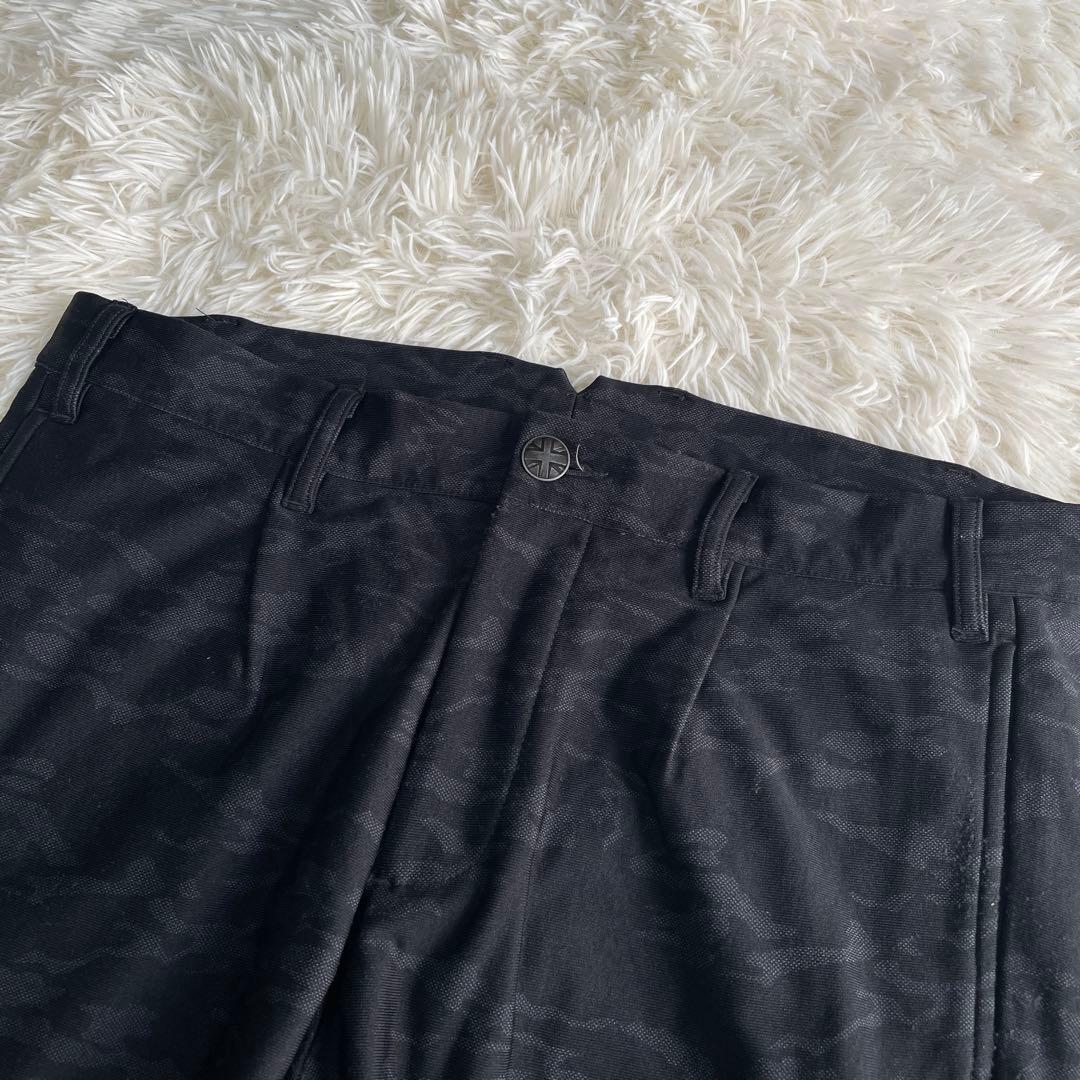 ADMIRAL GOLF パンツ 裏起毛 ストレッチ カモフラ ブラック LL