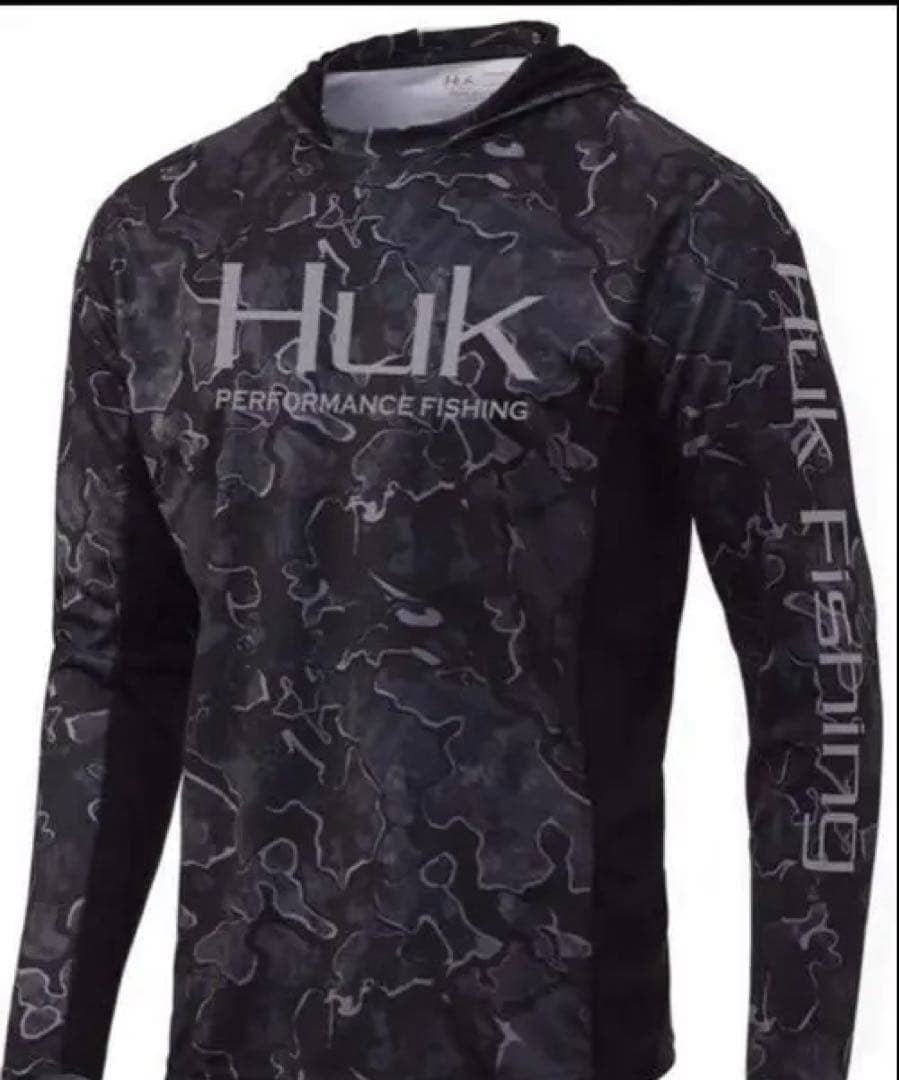 【新品未使用】HUK ハック カモ フィッシングウェア フード付き