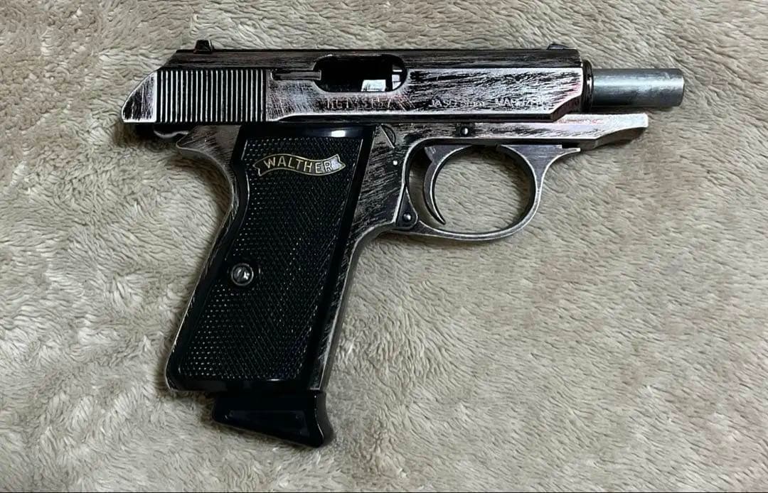 マルゼン ワルサーPPK/S カスタムモデル　ダメージ塗装　クッションケース付き