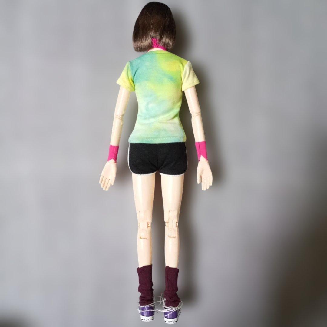1/6素体 女性ヘッドスポーツウェア ホットパンツ 眼鏡 スニーカーシューズ
