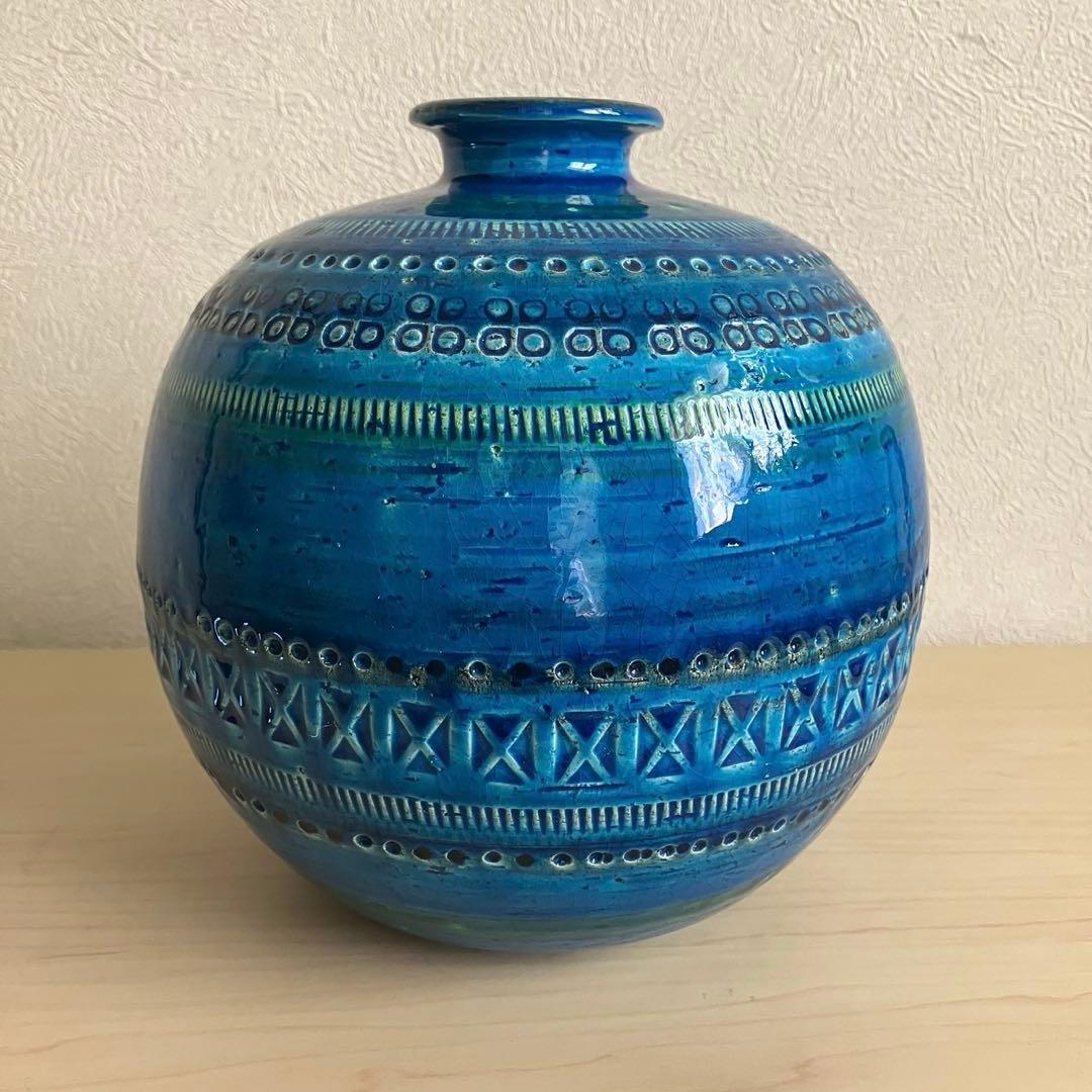 青い花瓶 インテリア　FLAVIA イタリア製