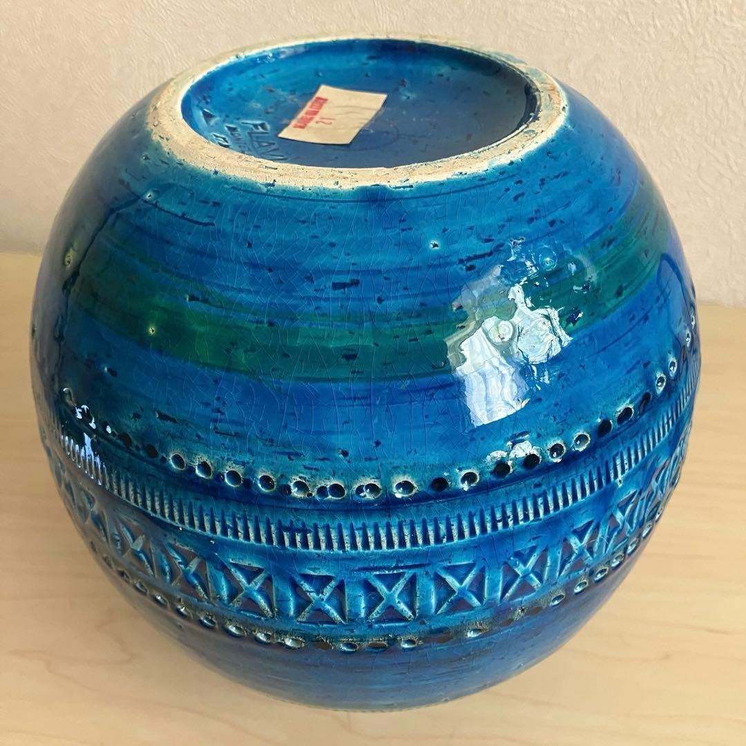 青い花瓶 インテリア　FLAVIA イタリア製