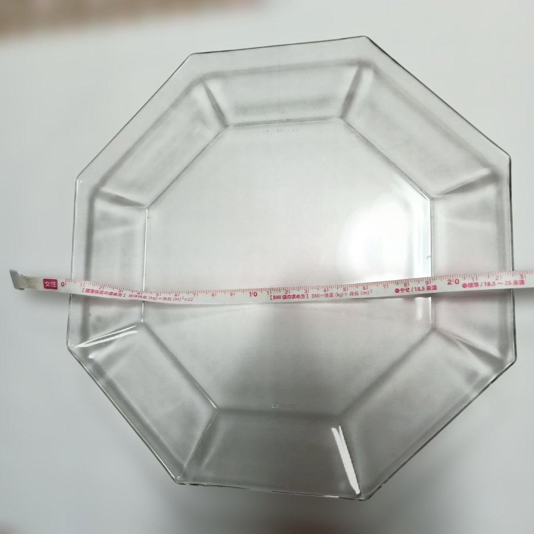 八角形 透明皿 約22cm