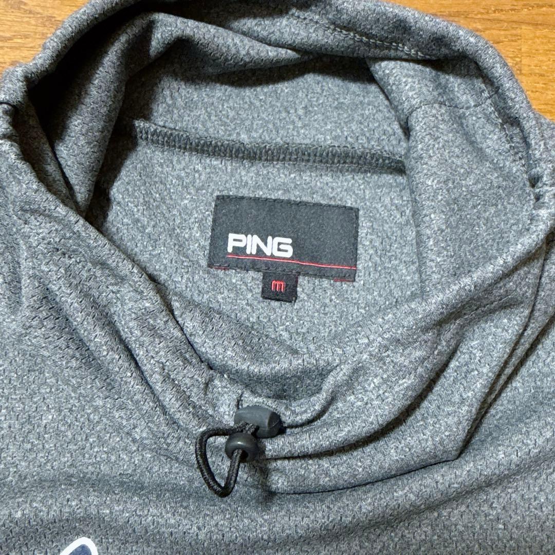 PING ピン アリゾナロゴ 半袖 ハイネック カットソー グレー M