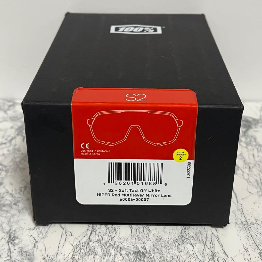 100% ワンハンドレッド サングラス S2 White HiPER Red