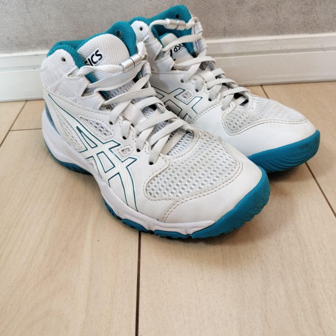 キッズASICSDUNKSHOT バスケットボールシューズ ホワイト/ターコイズ