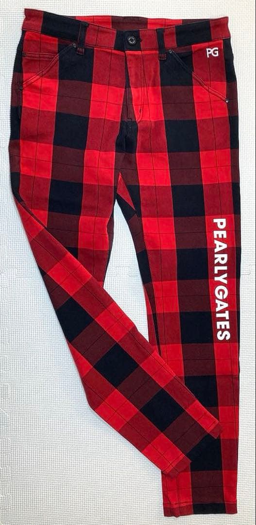 パーリーゲイツ パワフルコットンストレッチ 5Pパンツ（RED&BLK／4）