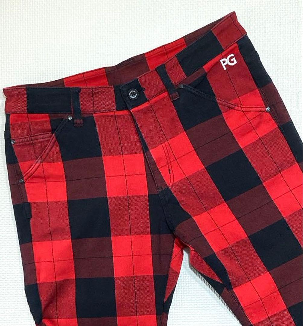パーリーゲイツ パワフルコットンストレッチ 5Pパンツ（RED&BLK／4）