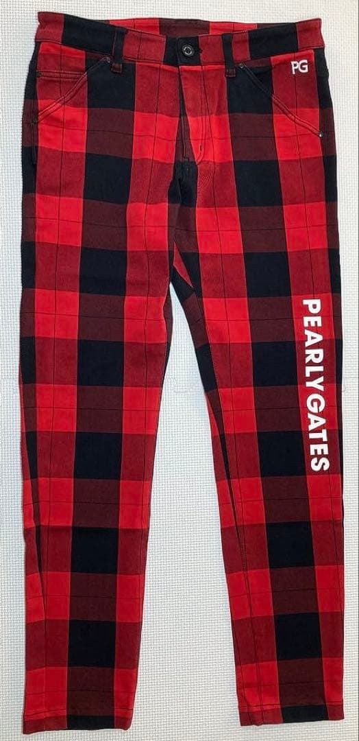 パーリーゲイツ パワフルコットンストレッチ 5Pパンツ（RED&BLK／4）