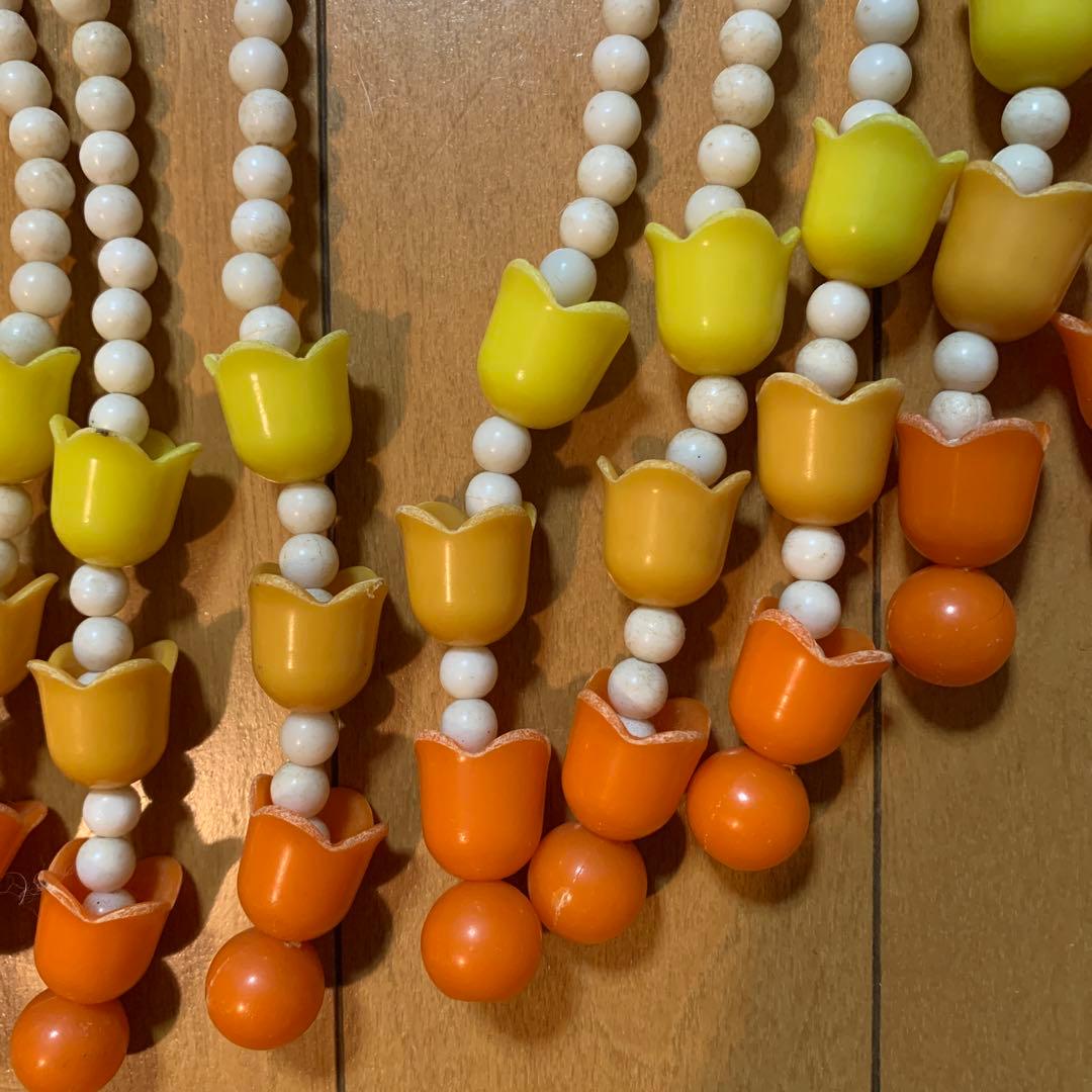 お花ビーズのれん チューリップ 中古 昭和レトロ レトロポップ