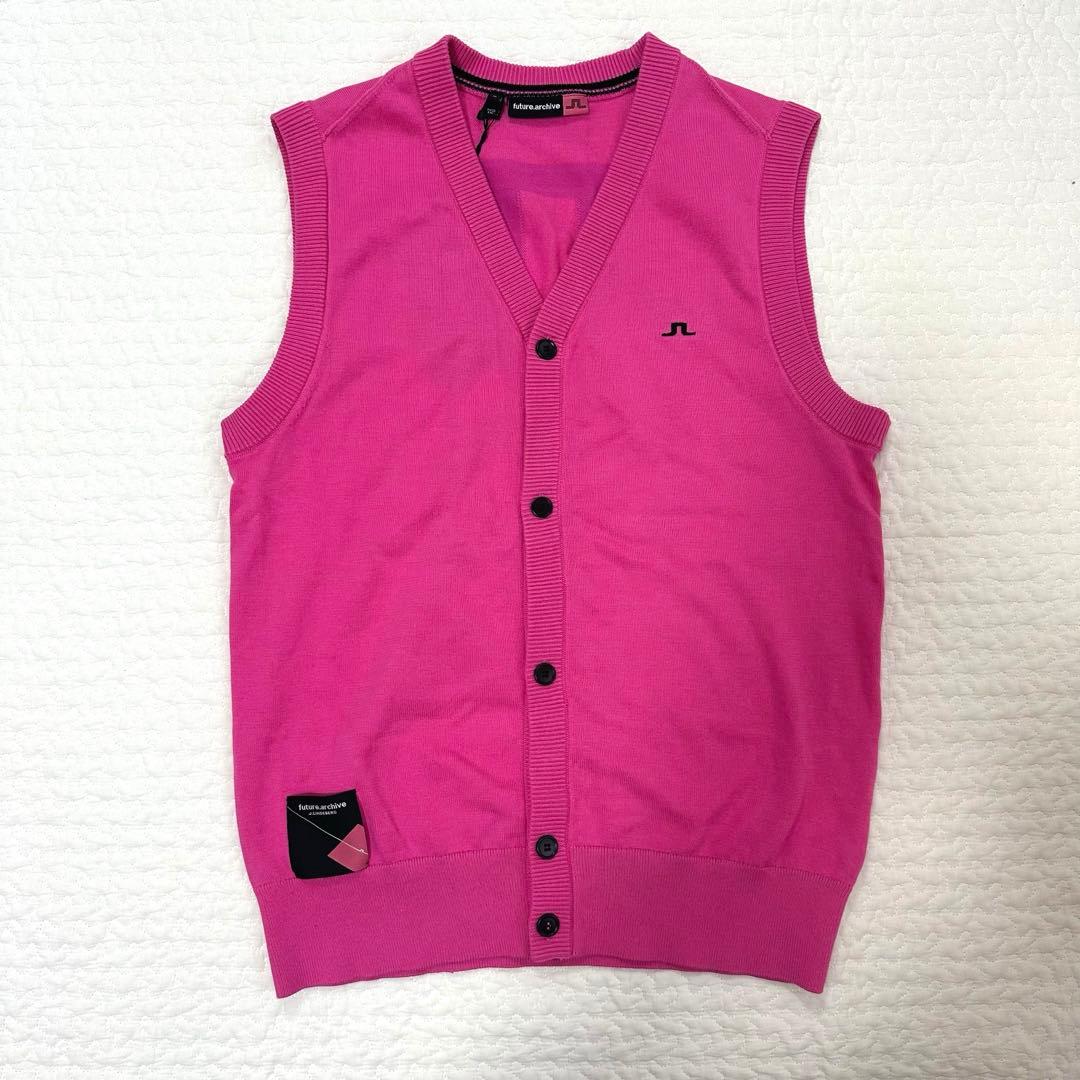 新品⭐︎ J.LINDEBERG メンズ　ニットベスト　ピンク　M