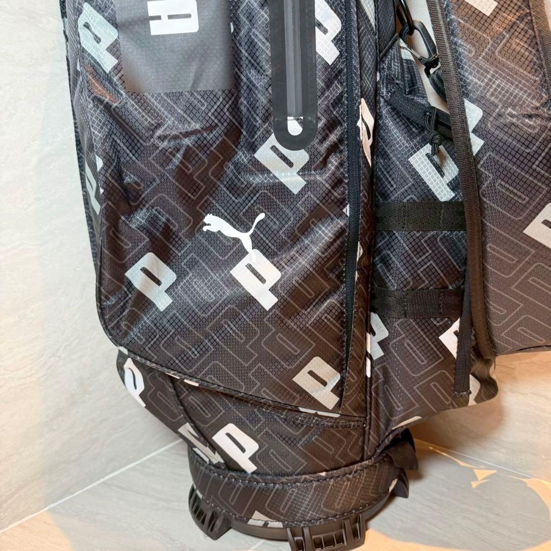 【美品】PUMA プーマ　ブラックロゴ　キャディバッグ