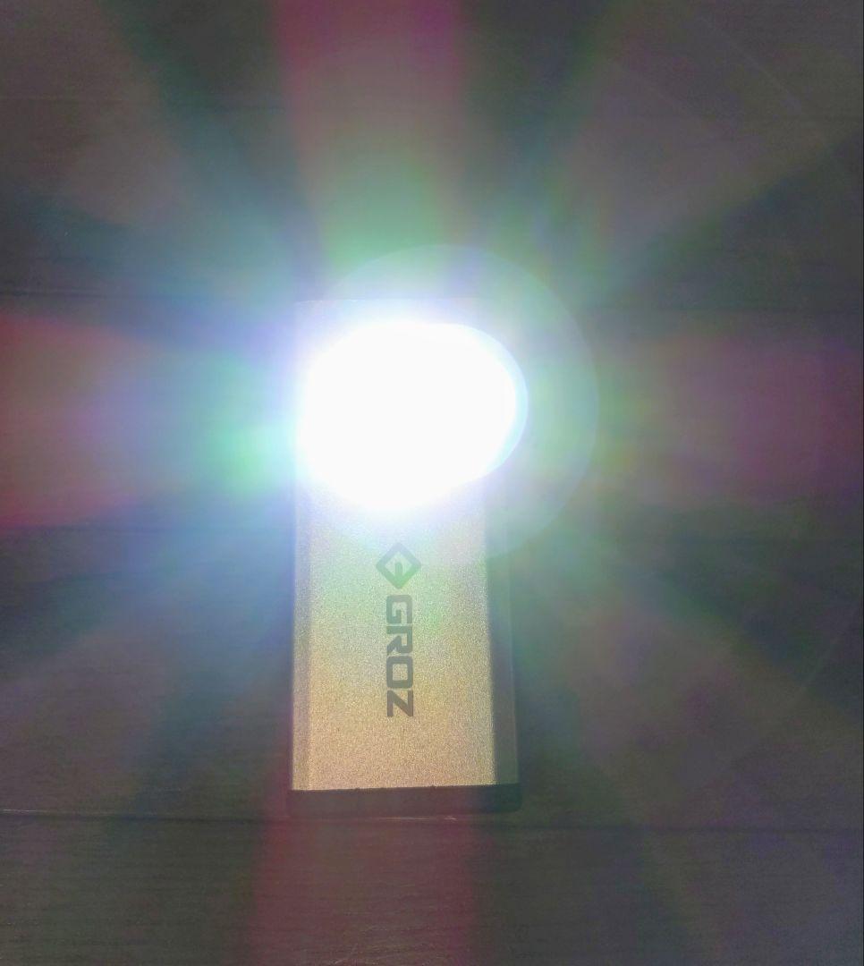 ＧＲＯＺ　充電式ＬＥＤポケットフラッシュライト（クリップ、フックタイプ）