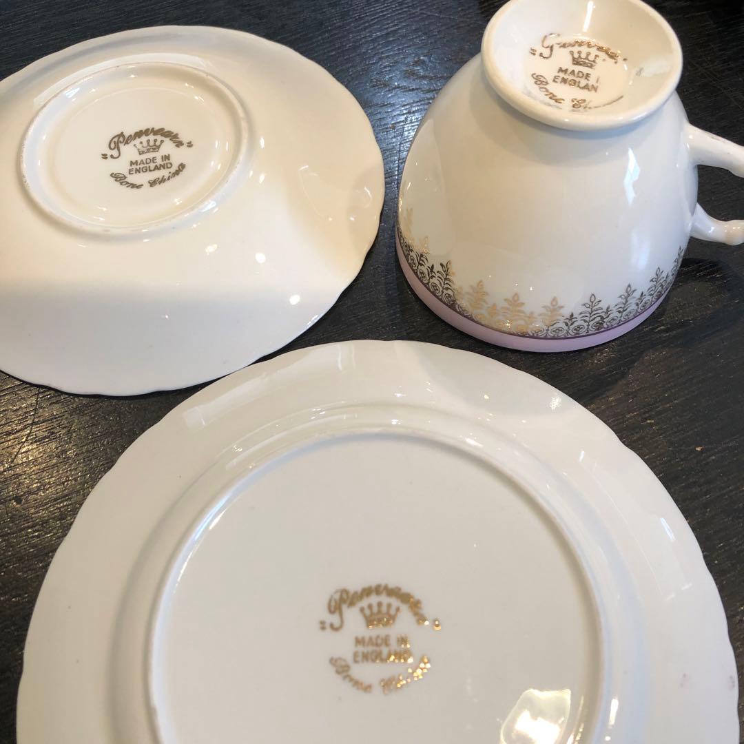 最終値引き❗️イングランド製アンティーク トリオセット 美品❗️