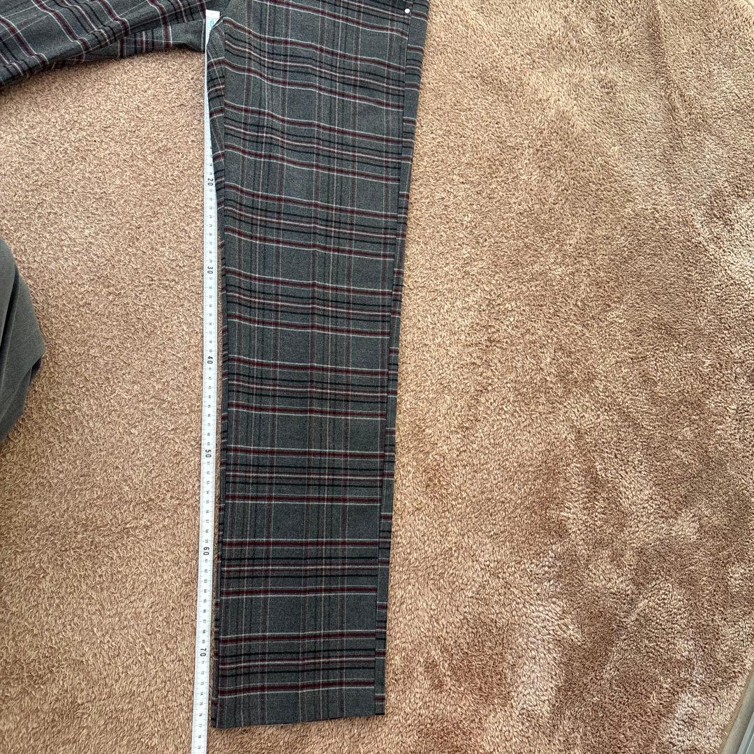UNIQLO グレーニットS & マリクレールスポール新品チェック柄スラックスM