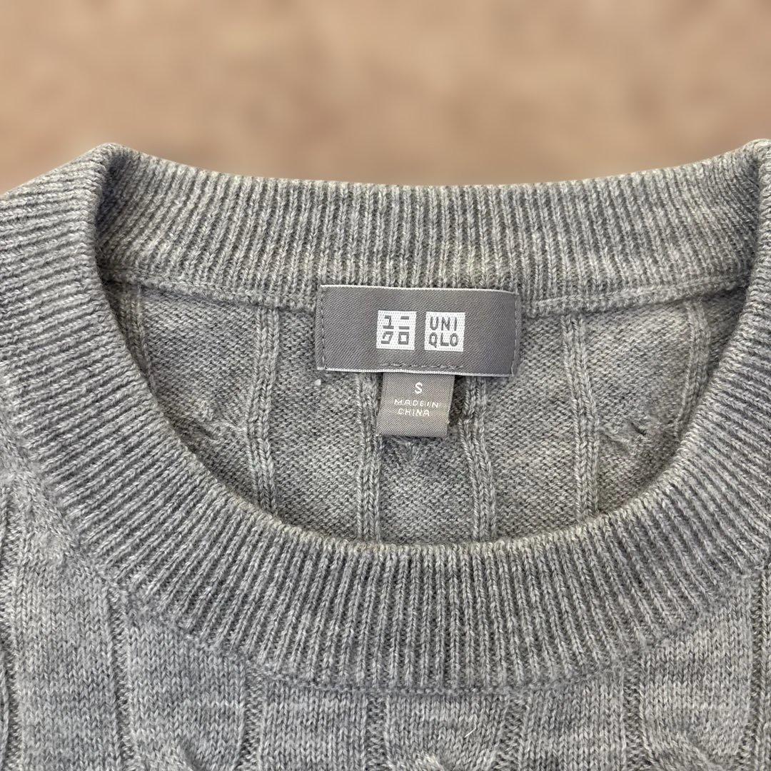 UNIQLO グレーニットS & マリクレールスポール新品チェック柄スラックスM