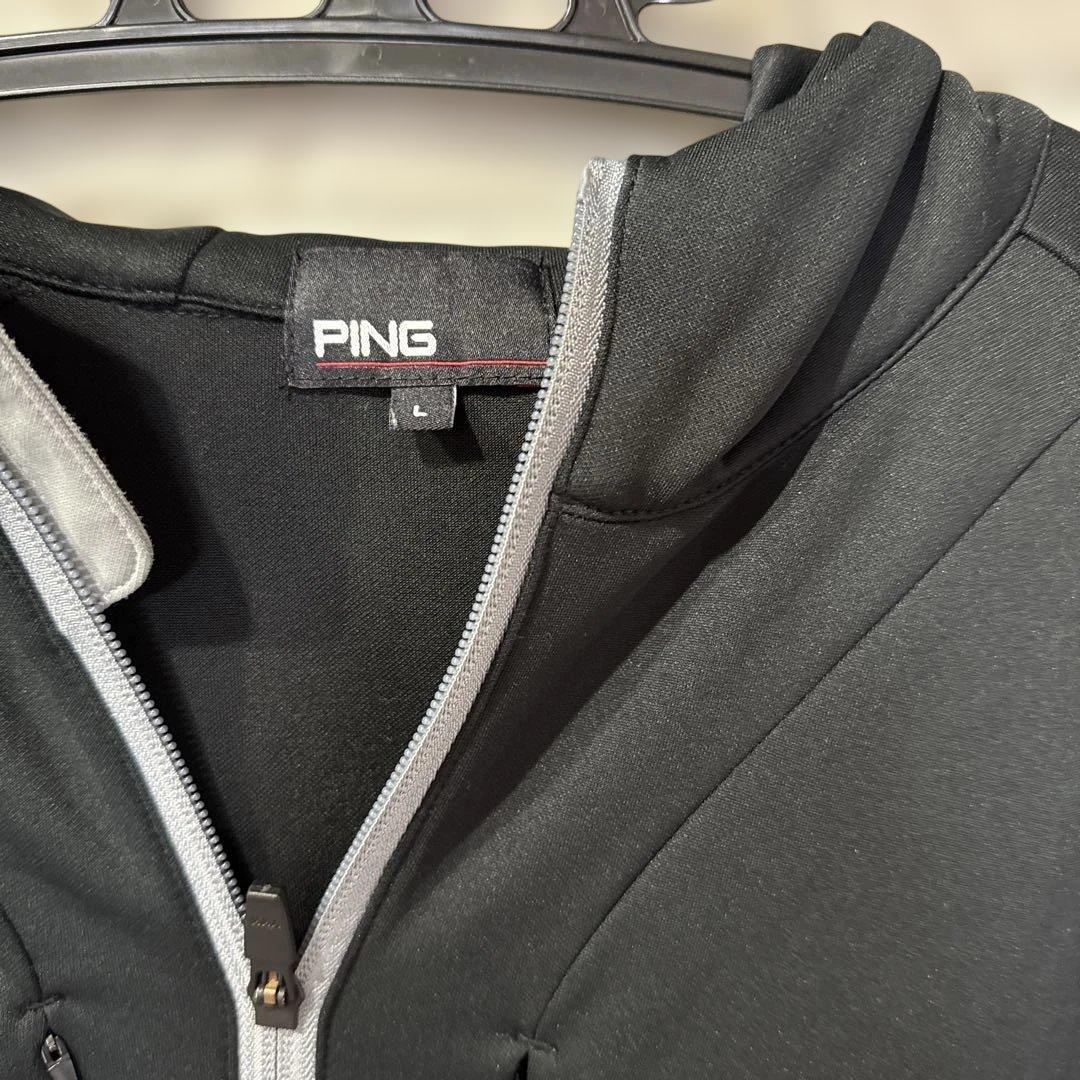 PING フルジップフーディ ブラック