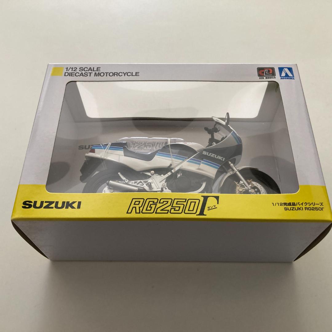 【美品】アオシマ スカイネット 1/12 スズキ RG250 Γ ガンマ 青×白