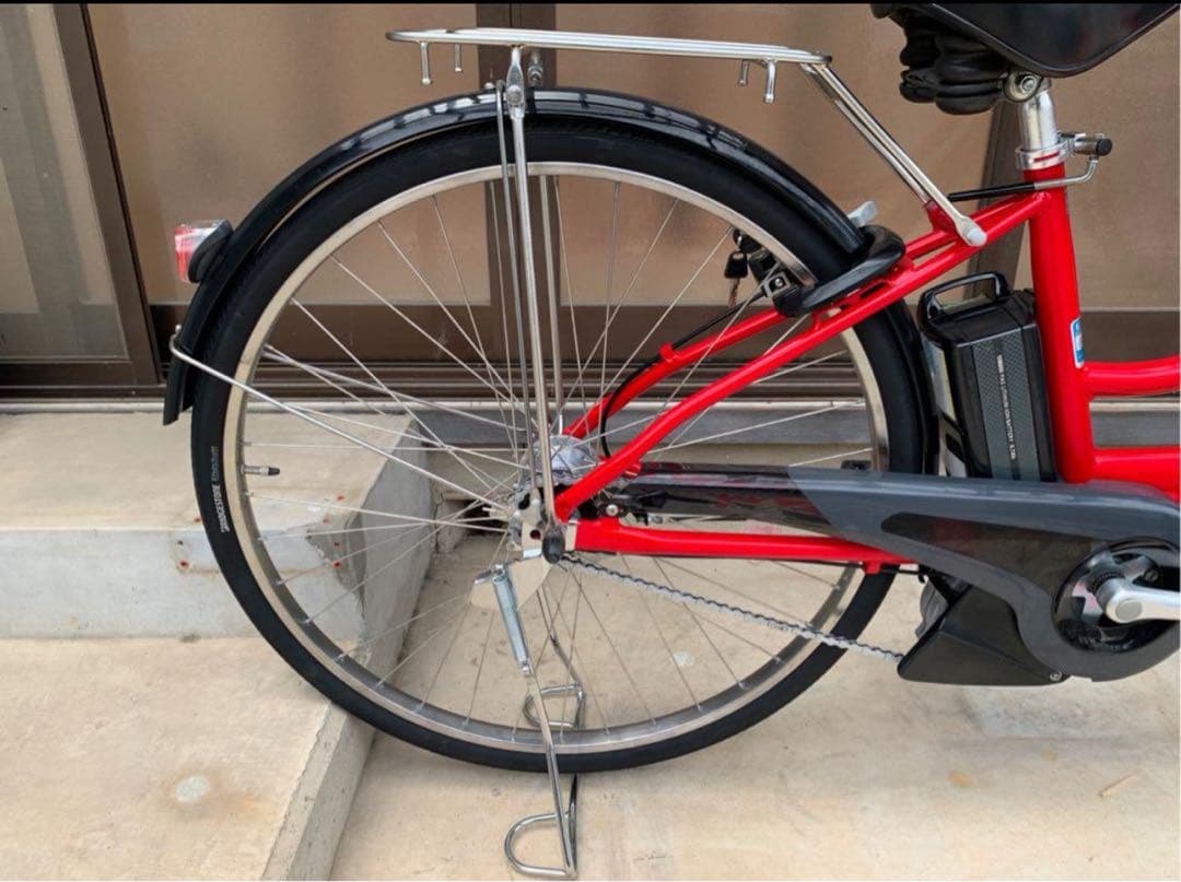 電動自転車　№6948 ヤマハ　PAS CITY 27インチ レッド