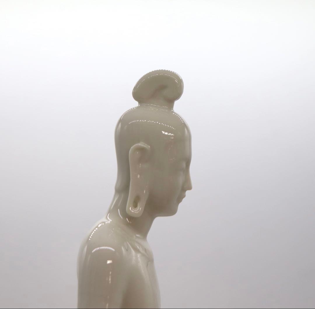 法隆寺百済観音像　白磁　仏教美術　台座い付　共箱　送料込み260220