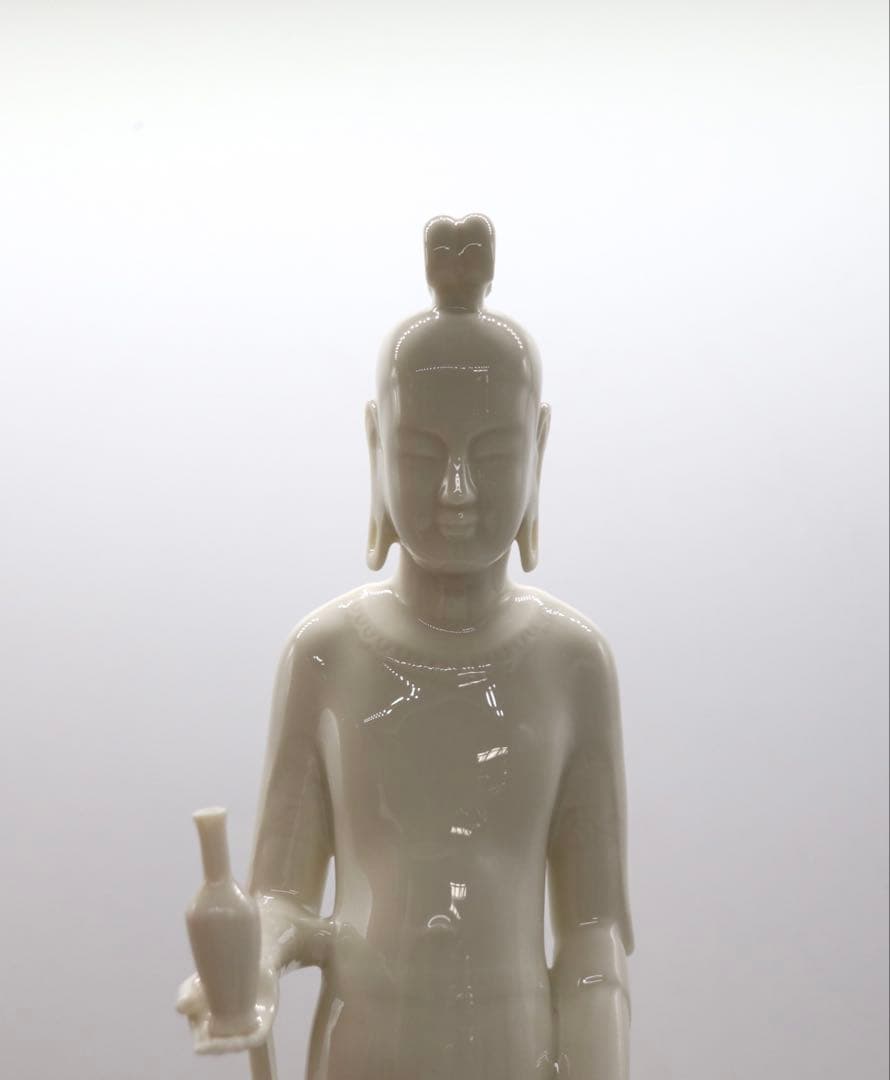 法隆寺百済観音像　白磁　仏教美術　台座い付　共箱　送料込み260220