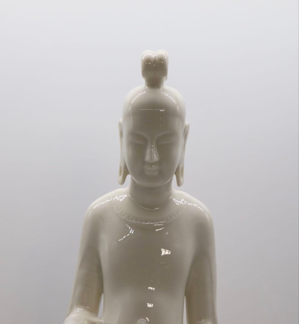 法隆寺百済観音像　白磁　仏教美術　台座い付　共箱　送料込み260220