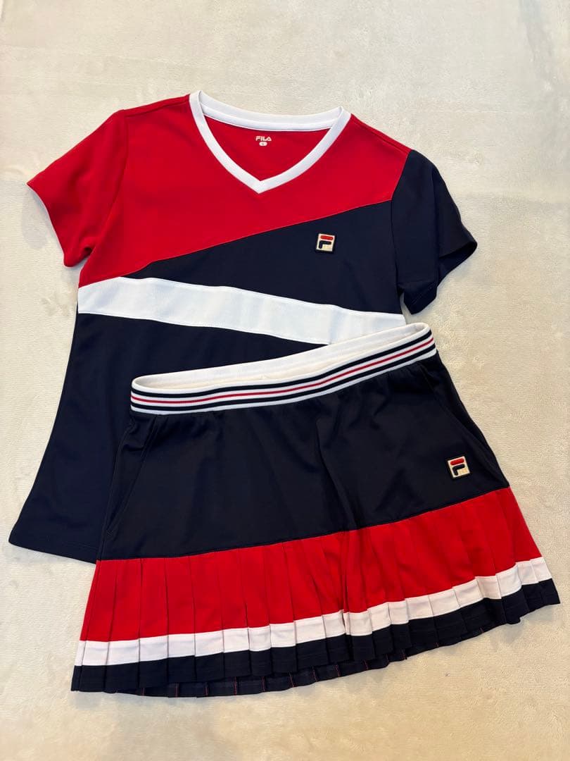 フィラ　FILA テニスウェア　ゲームシャツ　プリーツスコート　セットアップ