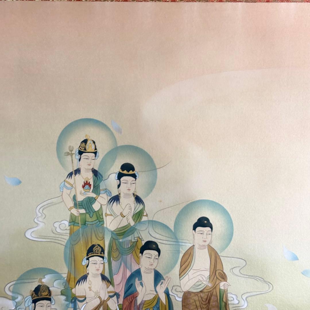 片山白樹「十三佛」掛軸 絹本 共箱 仏画 仏教 仏教美術