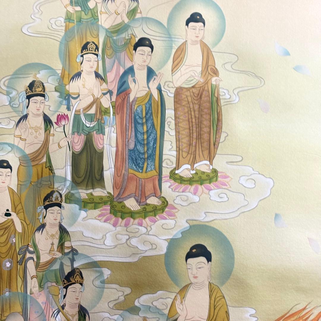 片山白樹「十三佛」掛軸 絹本 共箱 仏画 仏教 仏教美術