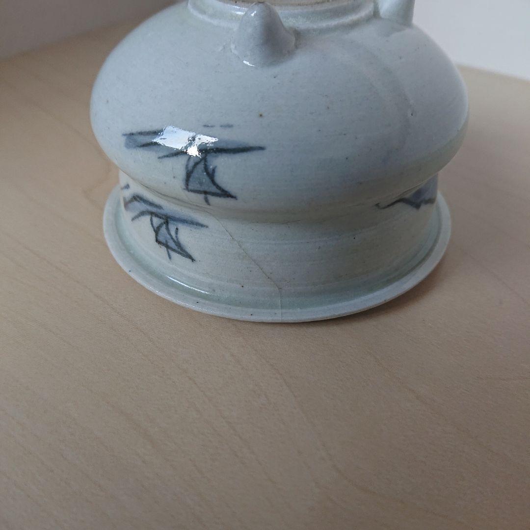 切込焼　香炉　染付山水図