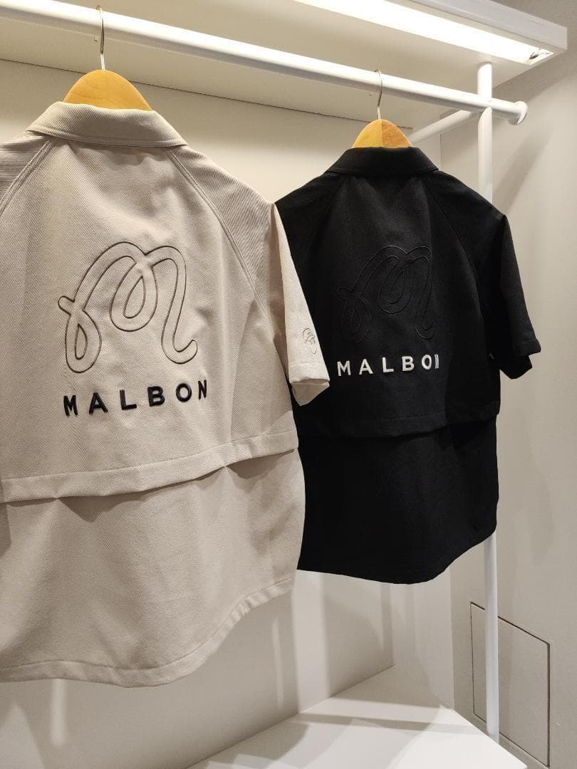 Malbonゴルフメンズ セットアップ ブラック半袖トップス＋ショートパンツ✨