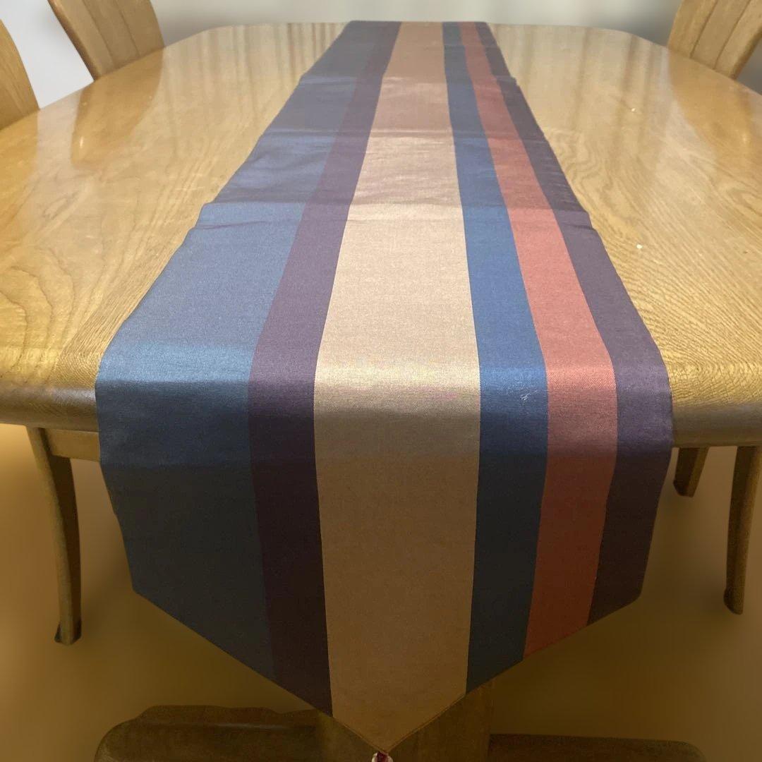 table runner 「金彩更紗」A 帯リメイク　リバーシブル　正絹