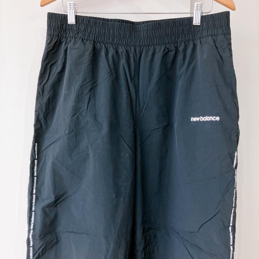 【美品】　ニューバランス　サイドロゴラインメンズシャカシャカパンツブラック
