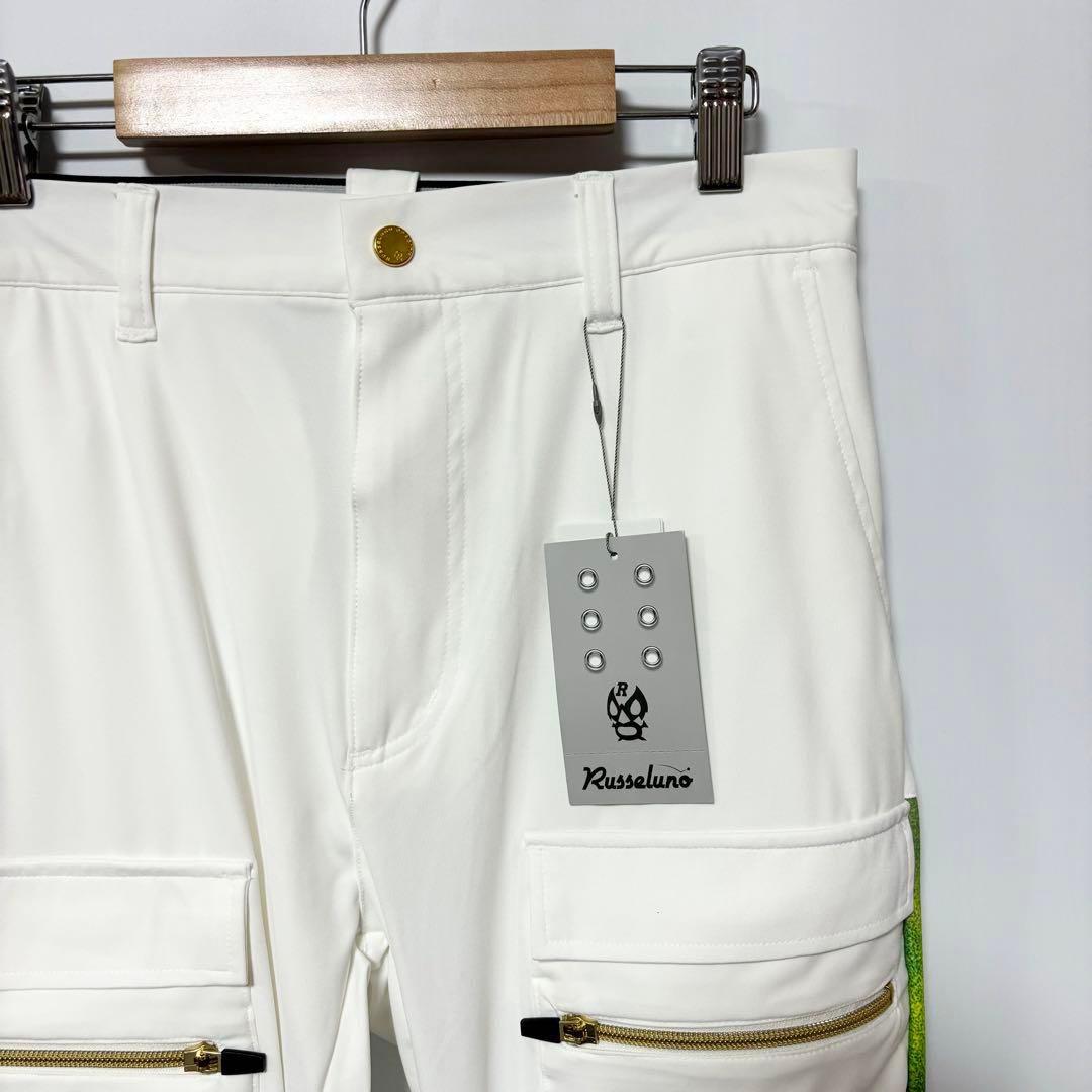 ラッセルノ ゴルフ ストレッチ スキニー カーゴ ロングパンツ ホワイト XL6